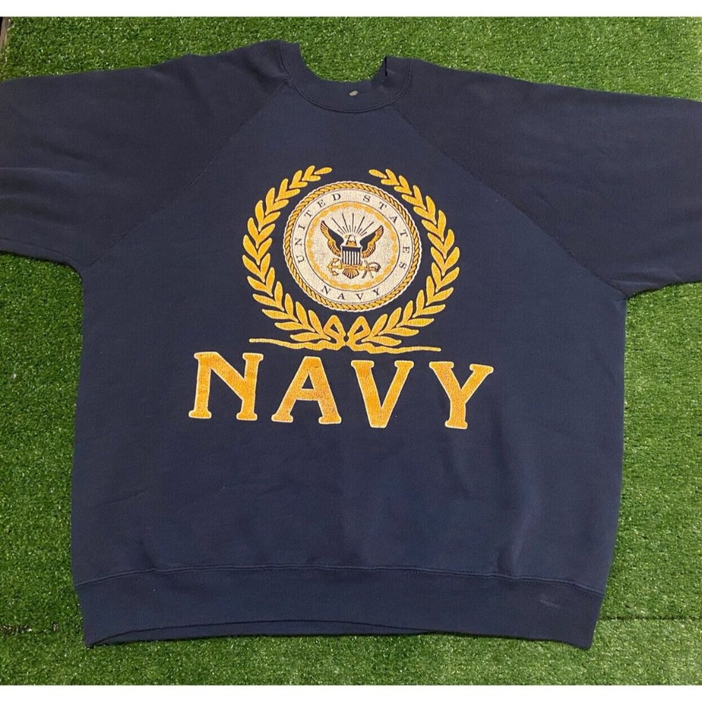 Vintage USA United states Navy Seal Logo crewneck XL navy blue retro Ivy - Picture 3 of 8